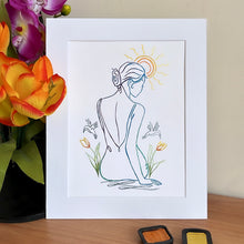 Load image into Gallery viewer, Pearlescent Woman Line Painting