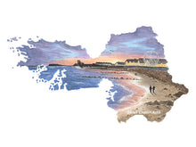 Load image into Gallery viewer, Salthill Promenade, Co. Galway Print, Fine Art Print of original watercolour painting, sunset