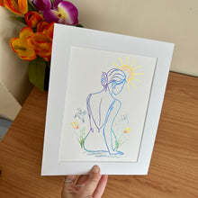 Load image into Gallery viewer, Pearlescent Woman Line Painting