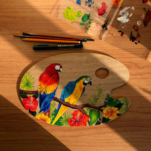 Load image into Gallery viewer, Tropical Parrots on Painter's Palette