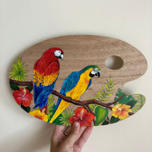 Load image into Gallery viewer, Tropical Parrots on Painter's Palette