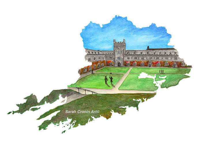 University College Cork, UCC, Cork in county Cork outline, UCC Quad at Graduation