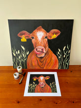 Load image into Gallery viewer, Limited Edition Gold Leaf Cow Print
