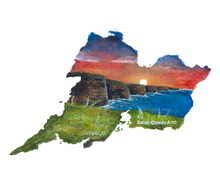 Load image into Gallery viewer, Cliffs of Moher at sunset in a county Clare outline
